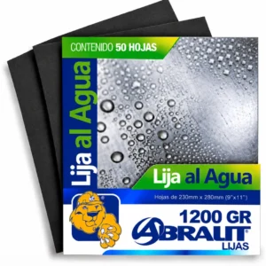 Lija al Agua Abralit Grano 1200 de 9 x 11 pulgadas Paquete de 50 Hojas