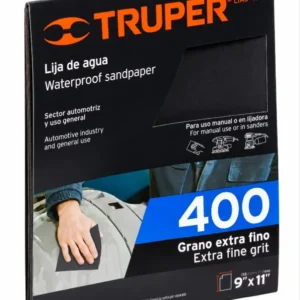 Lija de Agua Truper Grano 400 de Carburo de Silicio Código 11628