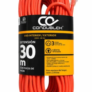 Extensión Eléctrica Naranja Condublex de 30 Metros con 3 Tomas
