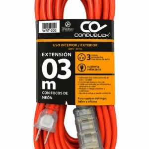 Extensión Eléctrica Condublex de 3 Metros con 3 Tomas