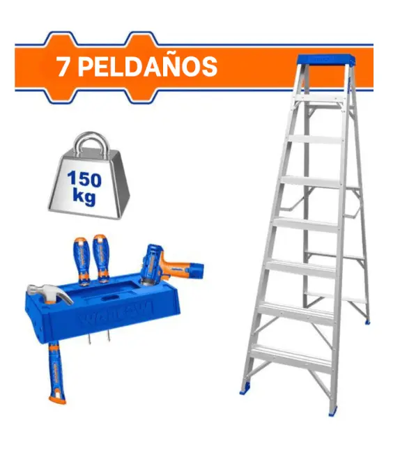 Escalera de Tijera de Aluminio 7 Peldaños 150 kg Wadfow (copia)