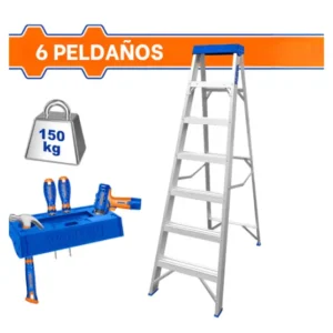 Escalera de Tijera de Aluminio 6 Peldaños 150 kg Wadfow WLD2H06 (copia)