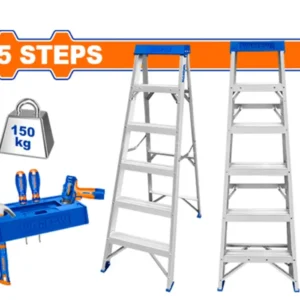 Escalera de Tijera de Aluminio 5 Peldaños 150 kg Wadfow WLD2H05